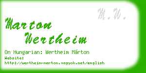 marton wertheim business card